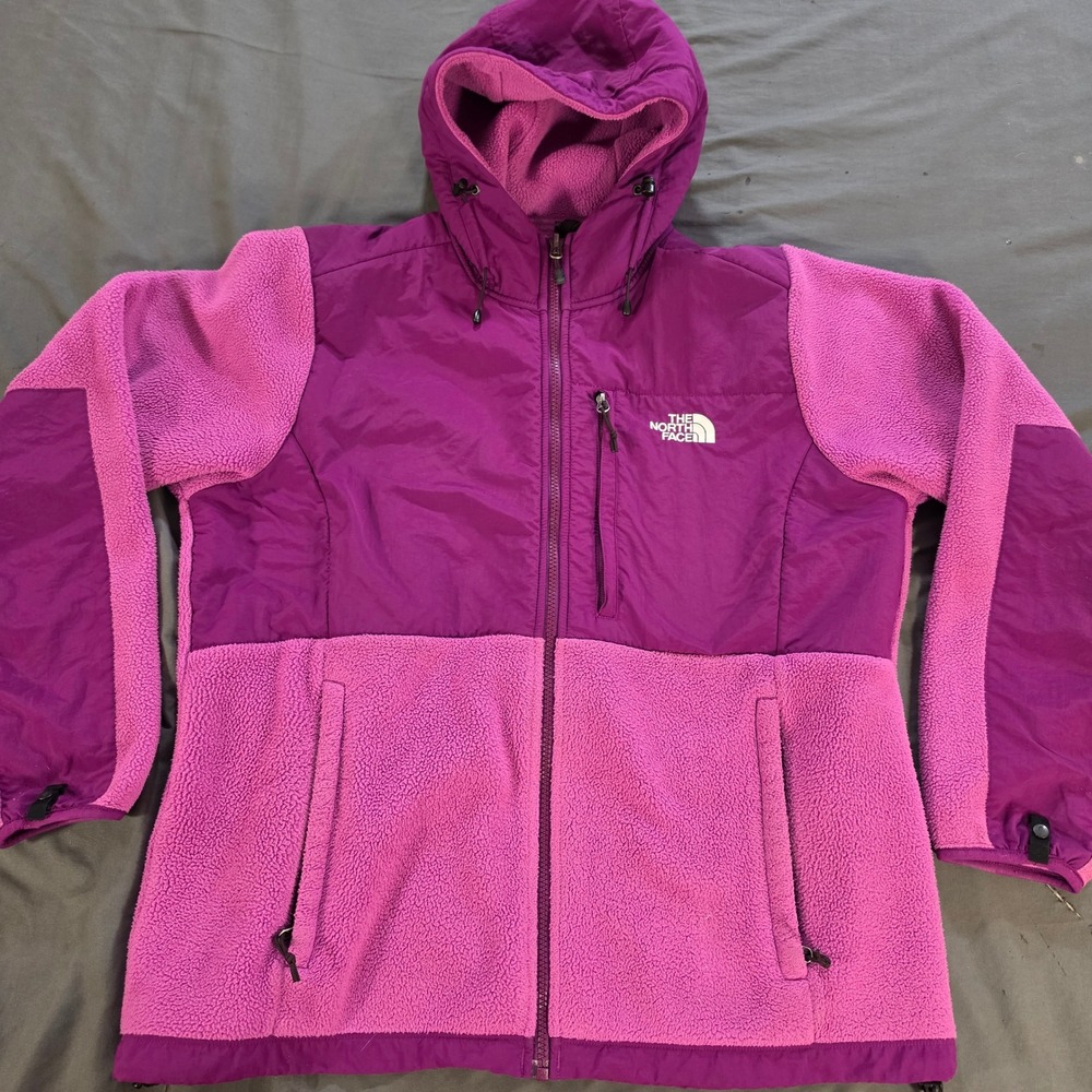 The North Face Denali Hooded Fleece Jacket Purple Pink Womens XL Polartec